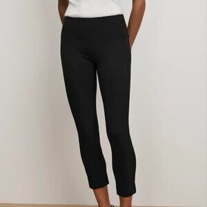 Veronica Beard Scuba Slim-Fit High-Rise Cropped Pant, black, size 2, NWT